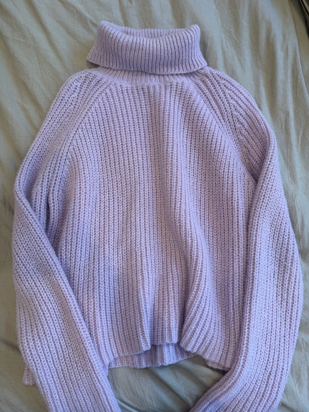 Cotton Candy Lilac Turtleneck Chunky Knit Sweater